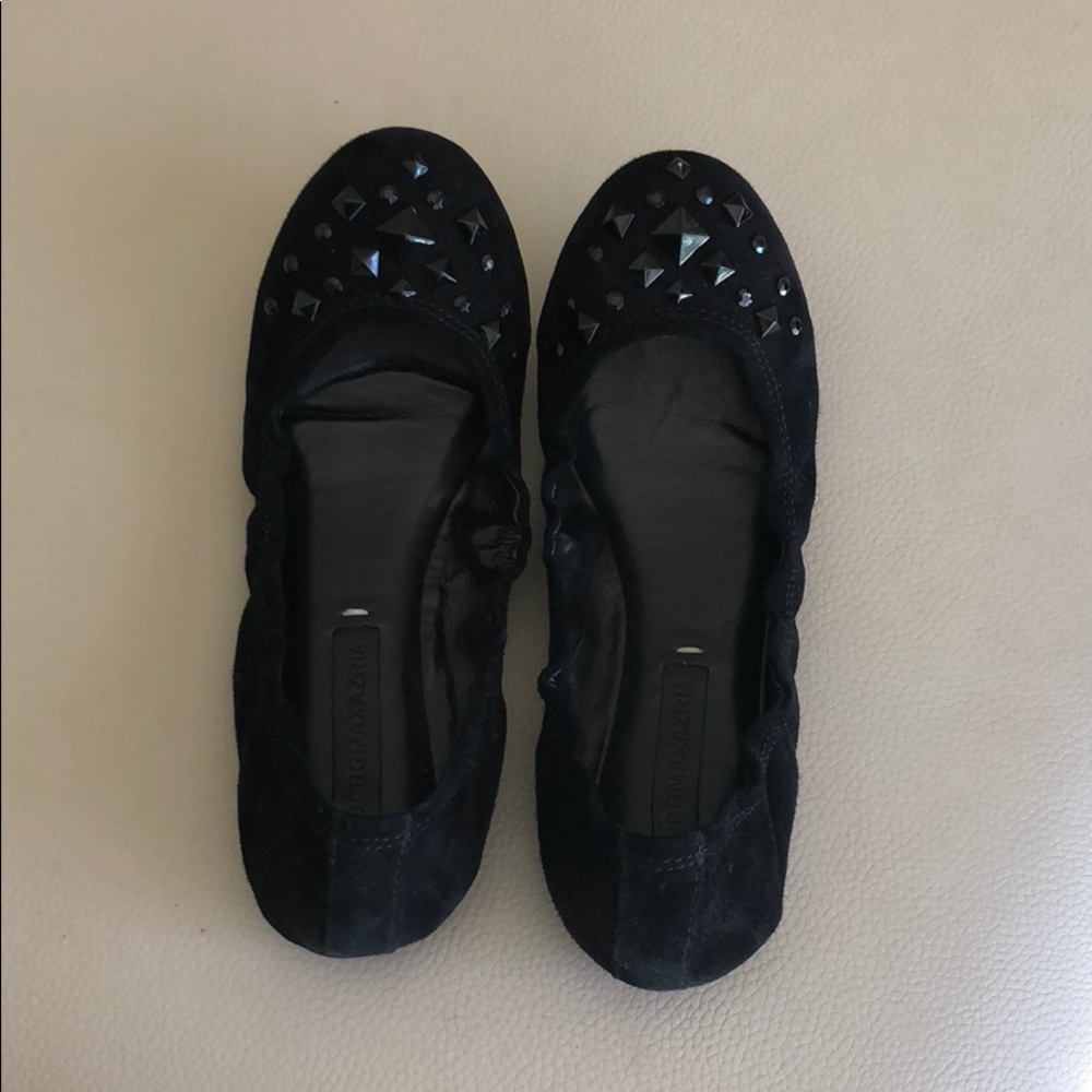 Black BCBGMaxAzria flats with gems
